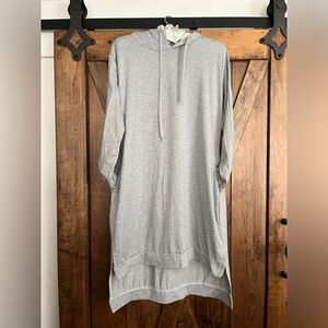 GRAY LONG HOODIE